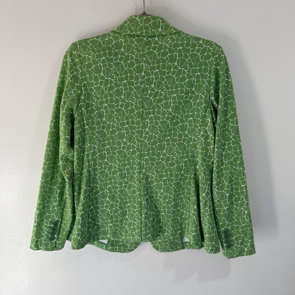 NWOT Talbots Blazer Jacket 1XP Petite Floral Green Yellow Cotton Stretch - Picture 5 of 10